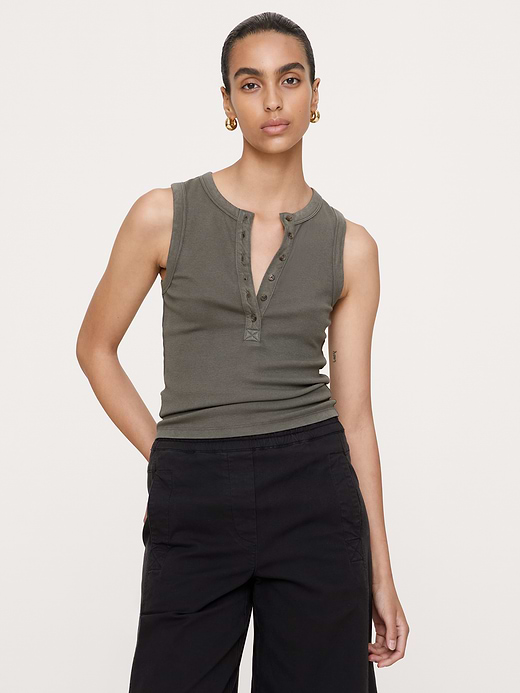Banana Republic Ribbed Henley Tank — photo 1