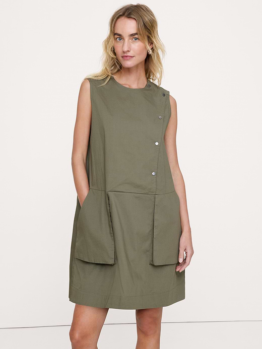 Banana Republic Stretch-Cotton Utility Mini Dress — photo 4