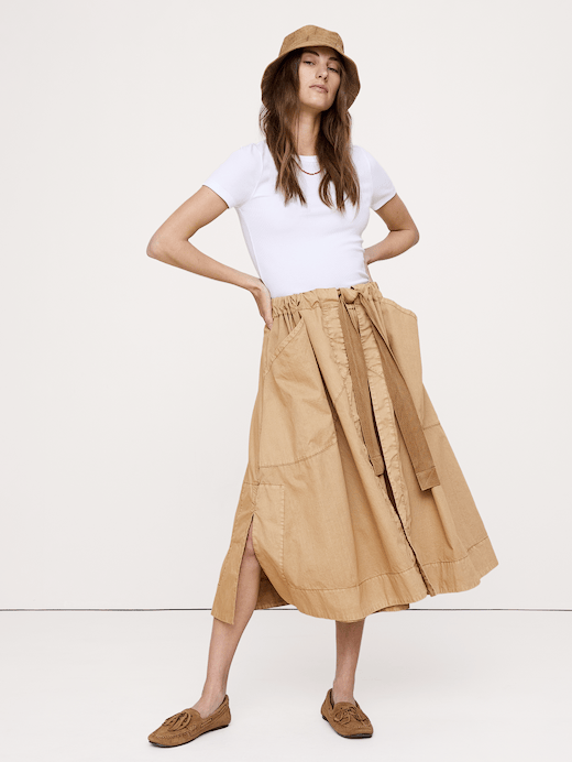 Banana Republic Cotton Twill Utility Midi Skirt — photo 1