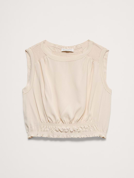 Banana Republic Smocked Georgette Cropped Tank — photo 5