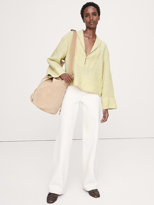 Banana Republic Linen Popover Top — photo 1