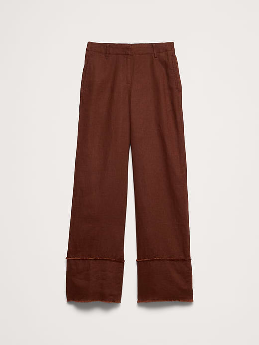 Banana Republic The Everyday Wide-Leg Pant in Fringe-Hem Linen — photo 6