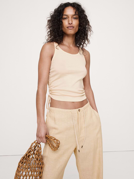 Banana Republic Airy Cotton Ruched Drawstring Tank — photo 1