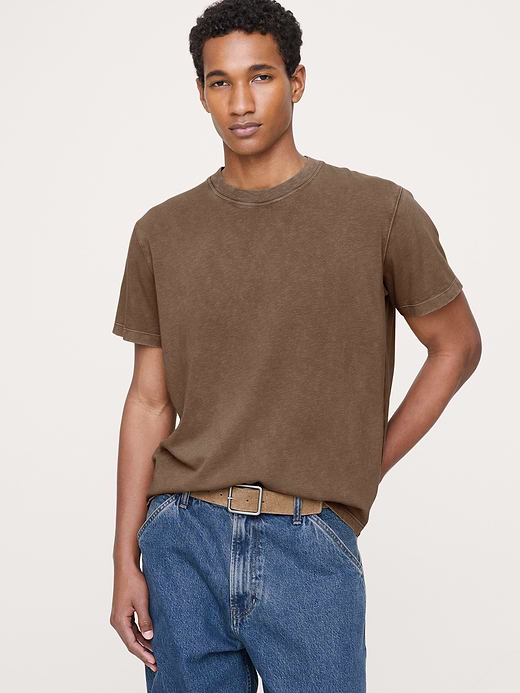 Banana Republic Midweight Cotton Slub Crew-Neck T-Shirt — photo 1