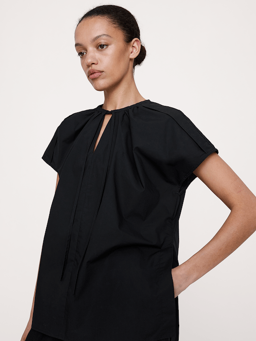 Banana Republic Cotton Poplin Split-Neck Tunic — photo 4