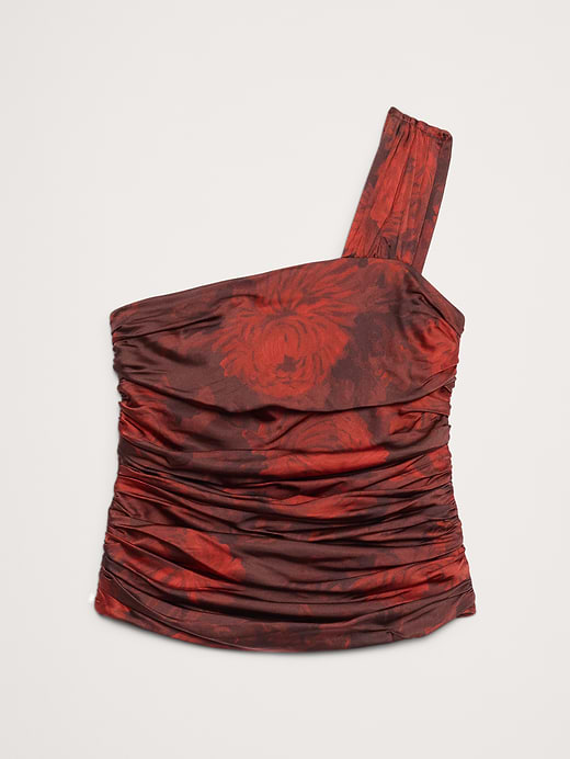 Banana Republic Stretch-Satin Ruched One-Shoulder Top — photo 5