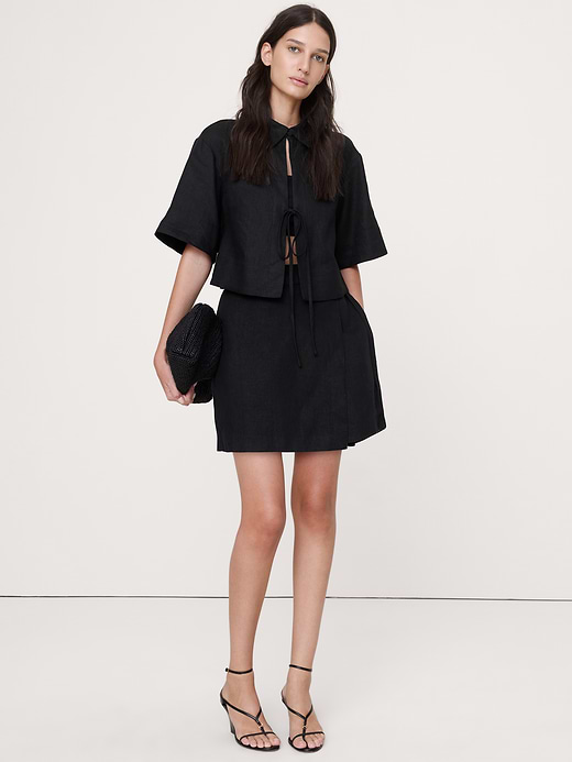 Banana Republic Linen Wrap Mini Skirt — photo 1