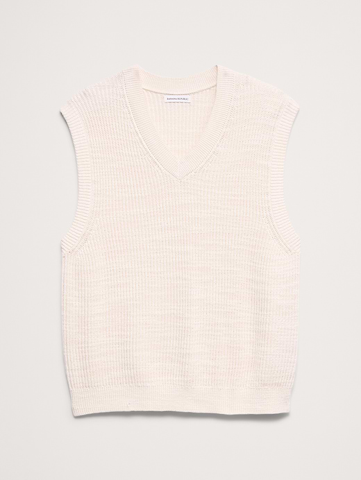 Banana Republic Cotton-Linen Slub V-Neck Sweater Vest — photo 5