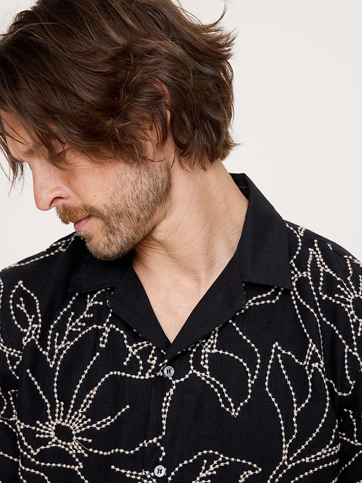 Banana Republic Standard-Fit Embroidered Linen Resort Shirt — photo 12