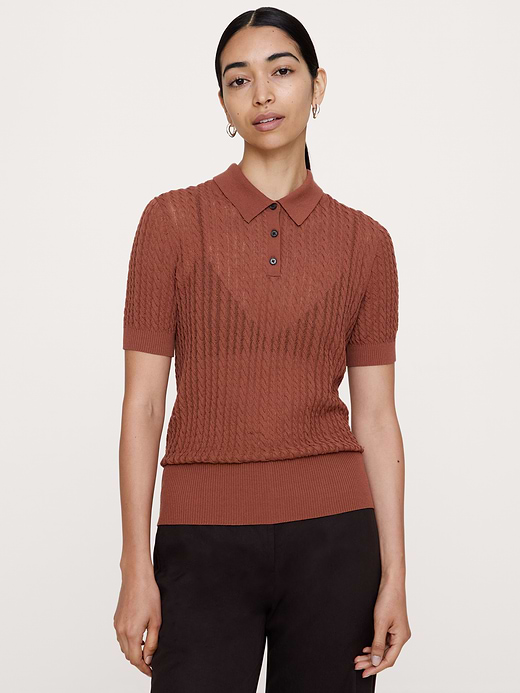 Banana Republic Crinkle Knit Polo — photo 1