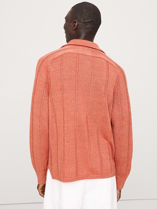 Banana Republic Linen Ribbed Sweater Polo — photo 3