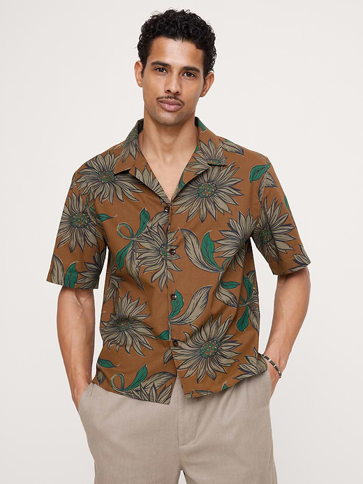 Banana Republic Relaxed-Fit Cotton Slub Resort Shirt — photo 1
