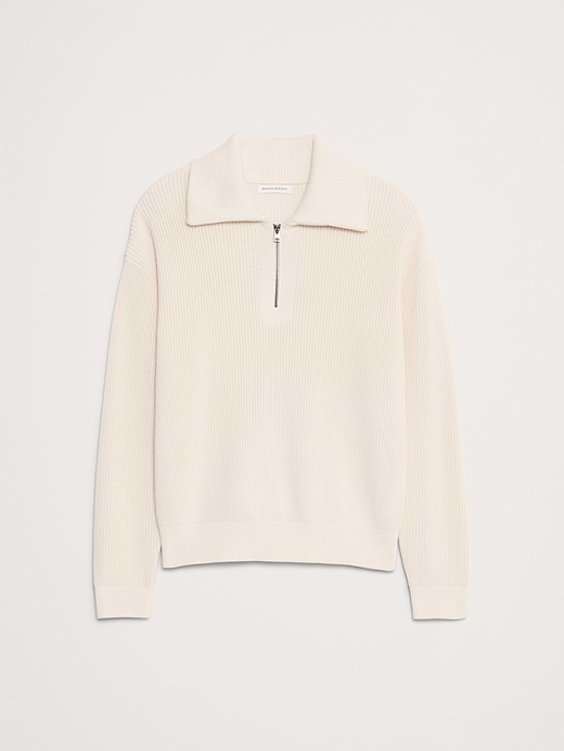Banana Republic Cotton Ribbed Zip Sweater Polo — photo 5