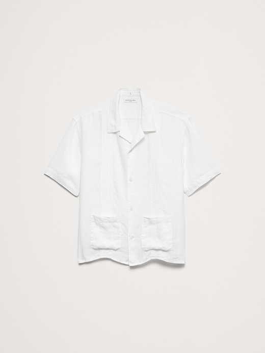 Banana Republic Relaxed-Fit Pleated Linen Resort Shirt — photo 5