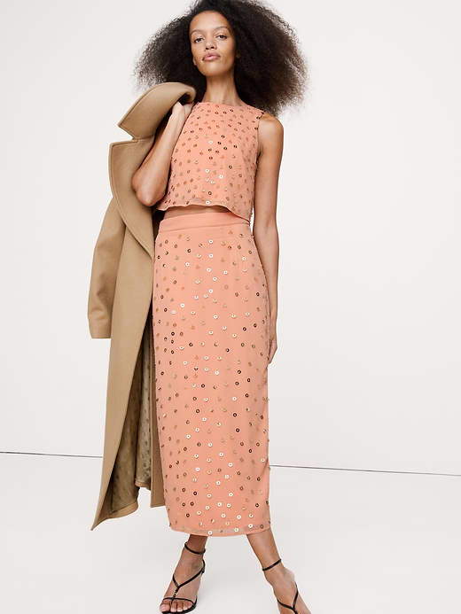 Banana Republic Embellished Chiffon Open-Back Tank — photo 4