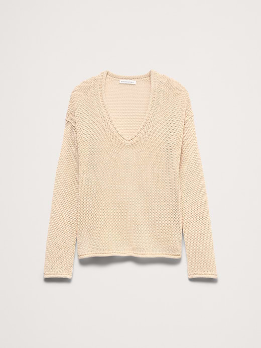 Banana Republic Heirloom Linen V-Neck Sweater — photo 3