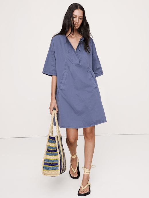 Banana Republic Cotton-Twill Pocket Mini Dress — photo 1
