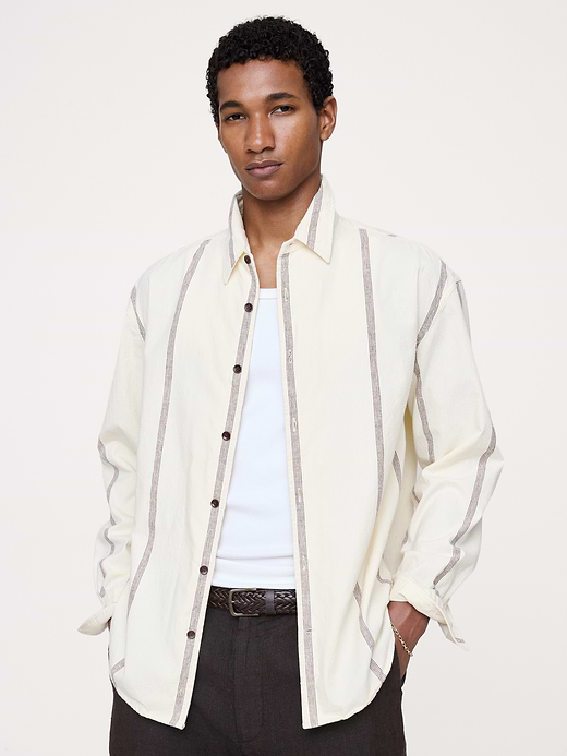 Banana Republic Relaxed-Fit Cotton-Linen Neps Shirt — photo 1