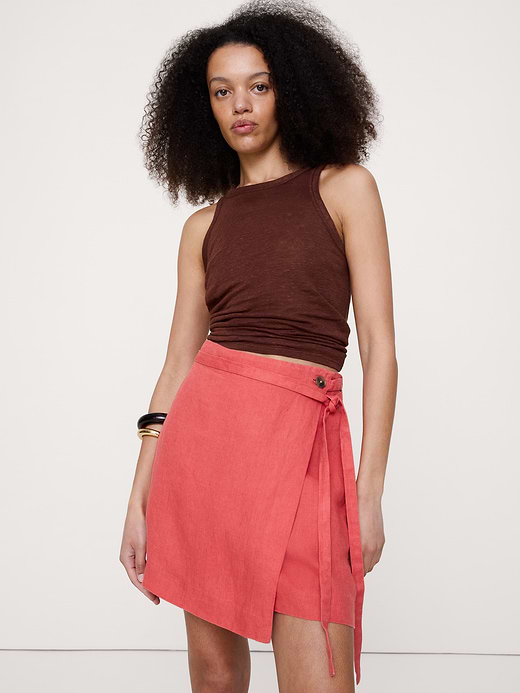 Banana Republic Linen Wrap Mini Skirt — photo 1