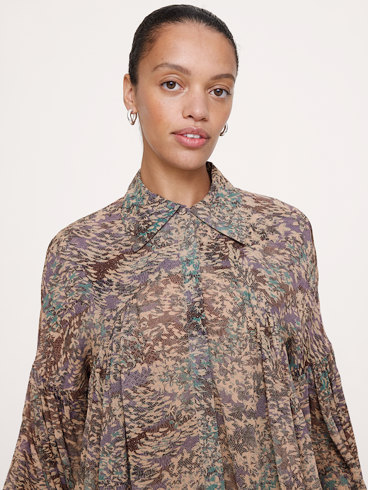 Banana Republic Viscose Balloon-Sleeve Blouse — photo 4