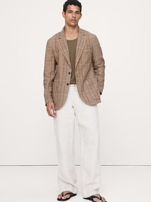 Banana Republic Italian Plaid Cotton-Linen Blazer — photo 8