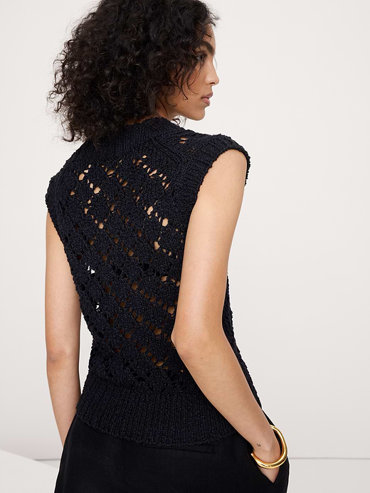 Banana Republic Crochet Cropped Sweater Vest — photo 3