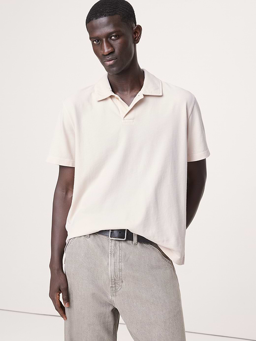 Banana Republic Relaxed Sueded Cotton Polo — photo 1