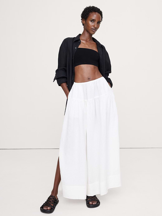 Banana Republic Linen Tiered Tie-Side Maxi Skirt — photo 5