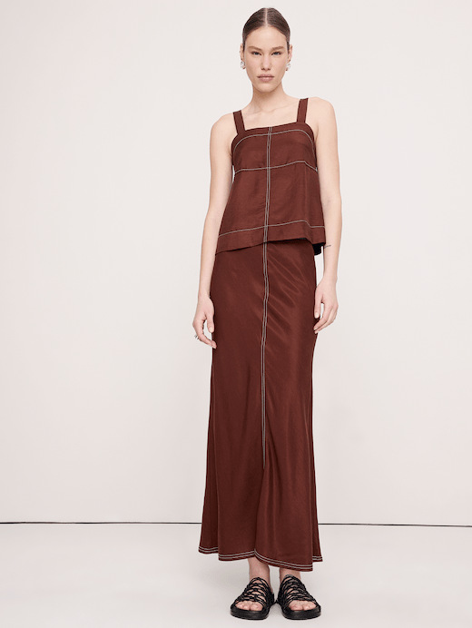 Banana Republic Viscose-Linen Bias-Cut Maxi Skirt — photo 1