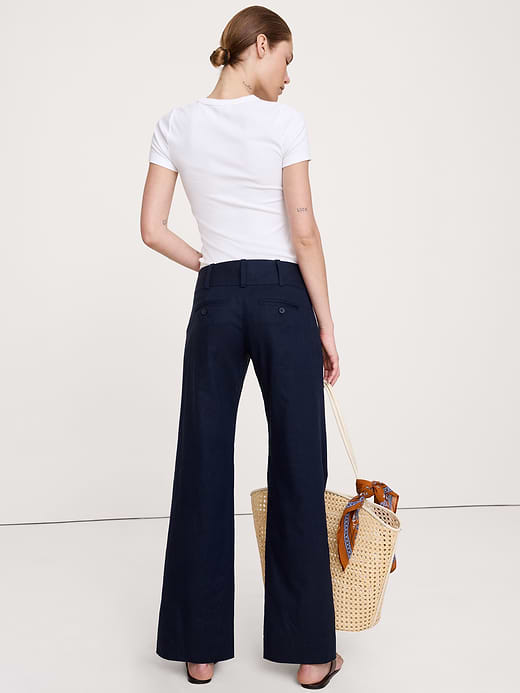 Banana Republic Low-Rise Wide-Leg Stretch Linen-Viscose Pant — photo 3