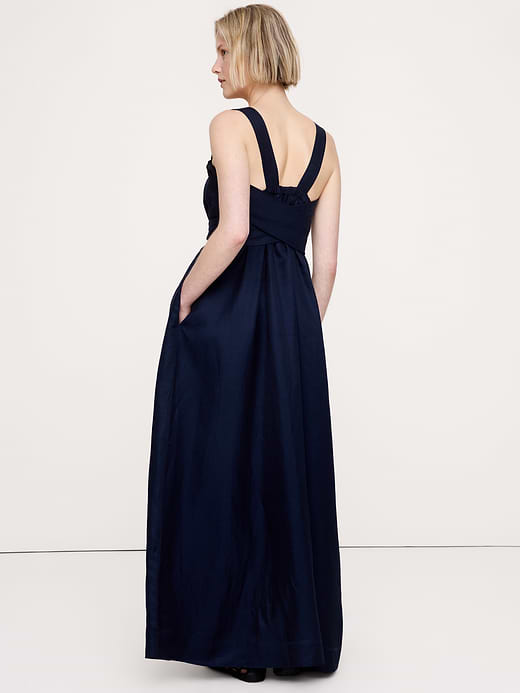 Banana Republic Viscose-Linen Gathered Maxi Dress — photo 3