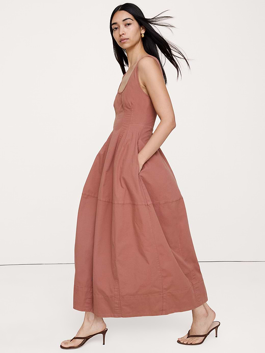 Banana Republic Stretch-Cotton Barrel Midi Dress — photo 4
