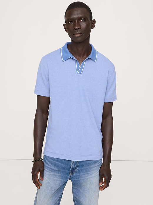 Banana Republic Luxury-Touch Johnny Collar Polo — photo 1