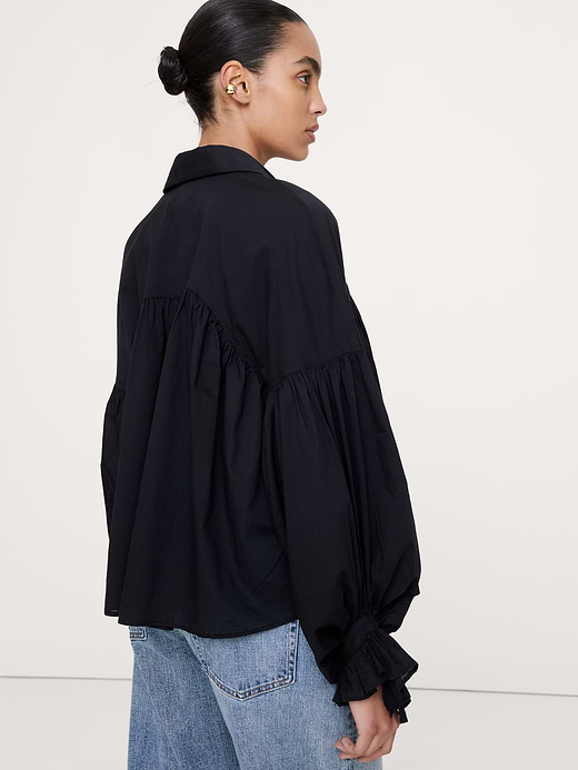 Banana Republic Cotton Balloon-Sleeve Shirt — photo 3