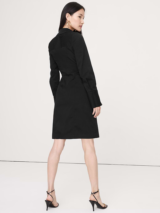 Banana Republic Stretch-Cotton Ruched Mini Shirt Dress — photo 3