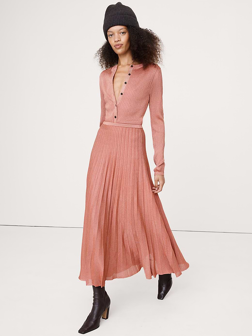 Banana Republic Pleated Metallic Sweater Skirt — photo 1