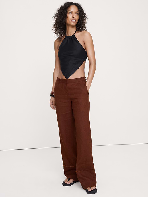 Banana Republic The Everyday Wide-Leg Pant in Fringe-Hem Linen — photo 5