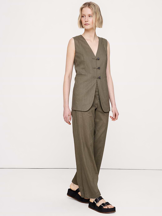 Banana Republic Stretch Linen-Viscose Long Vest — photo 8