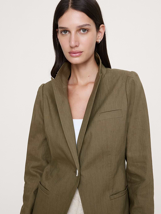 Banana Republic Stretch Linen-Viscose Long Blazer — photo 1