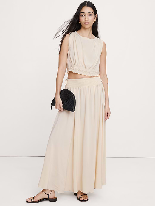 Banana Republic Smocked Georgette Cropped Tank — photo 4