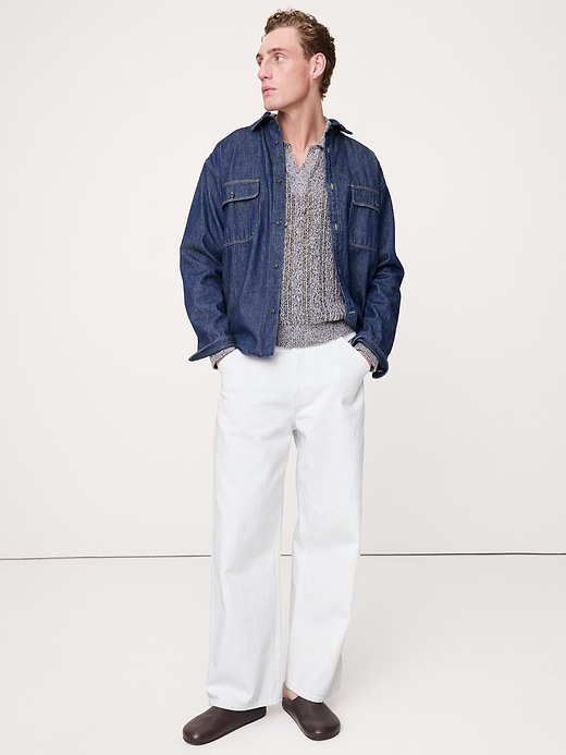 Banana Republic Cotton-Blend Zig-Zag Sweater Polo — photo 4