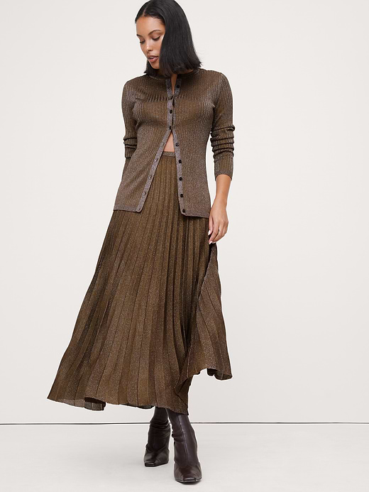 Banana Republic Pleated Metallic Sweater Skirt — photo 1