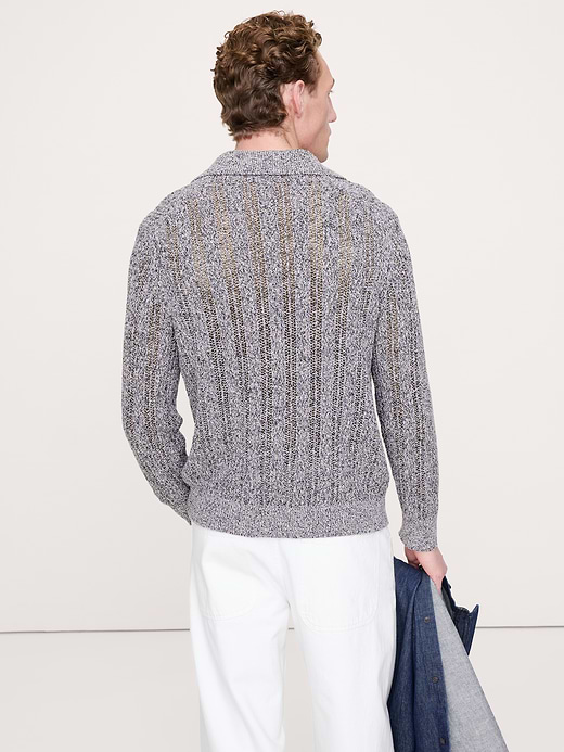 Banana Republic Cotton-Blend Zig-Zag Sweater Polo — photo 3
