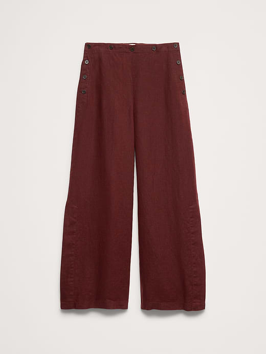 Banana Republic High-Rise Wide-Leg Linen Pull-On Sailor Pant — photo 5