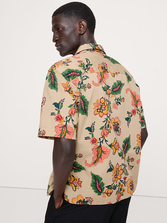 Banana Republic Relaxed-Fit Cotton Poplin Resort Shirt — photo 3
