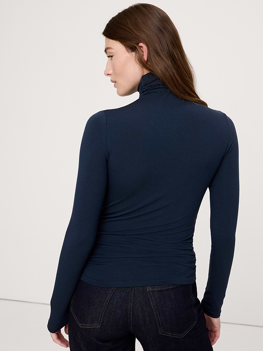 Banana Republic Luxe Wool-Blend Turtleneck T-Shirt — photo 3