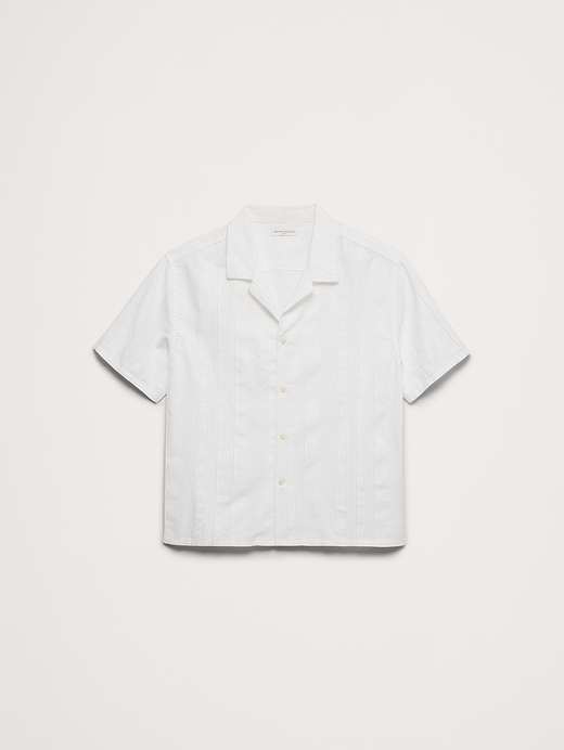 Banana Republic Relaxed-Fit Cotton-Linen Jacquard Resort Shirt — photo 5