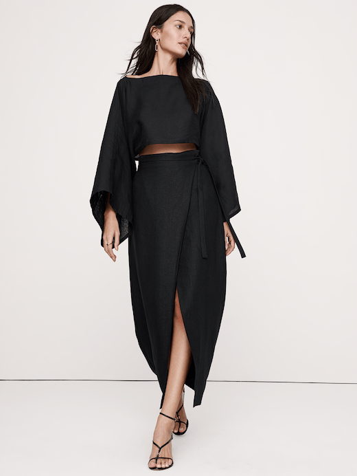 Banana Republic Linen Wrap Maxi Skirt — photo 5