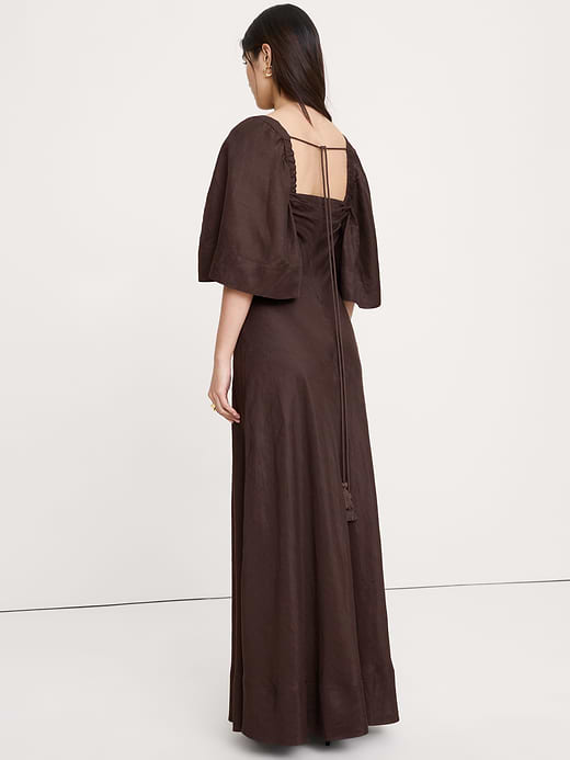 Banana Republic Viscose-Linen Flutter-Sleeve Maxi Dress — photo 3