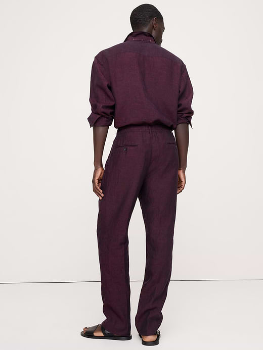 Banana Republic Straight Linen Pull-On Dress Pant — photo 3